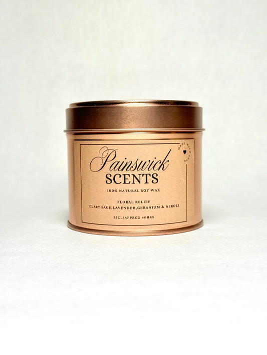 Floral Relief Scented Tin Candle